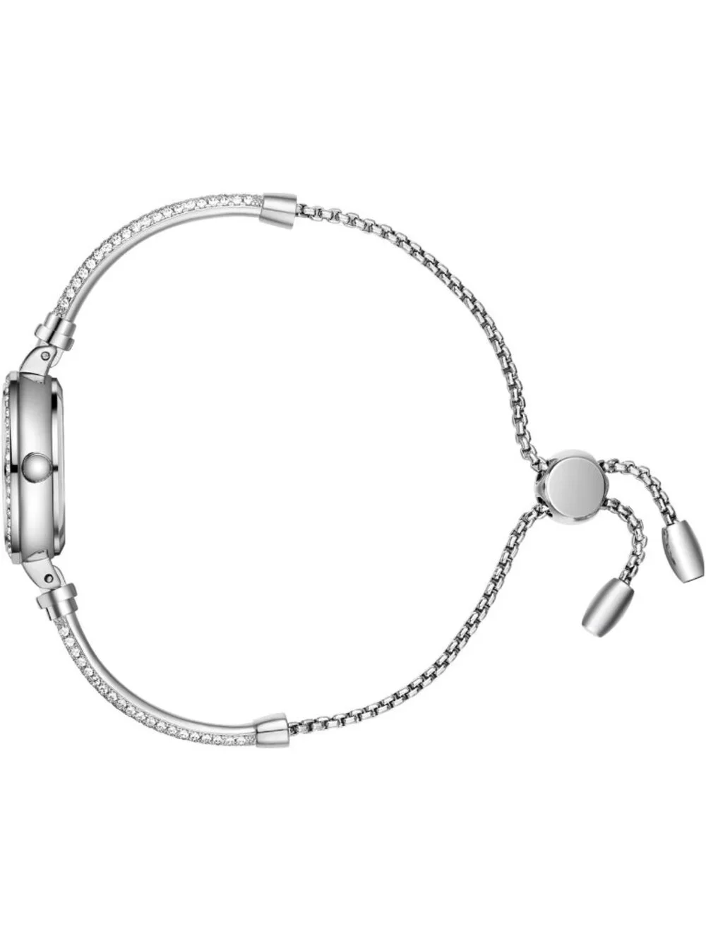 Women's Silver White Diamond Dress Analog Waterproof Round Mini Bracelet Watch